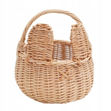KOSZYK WIELKANOCNY MIŚ KOSZ WIKLINOWY Z USZAMI DO ŚWIĘCENIA 15 CM NATURAL