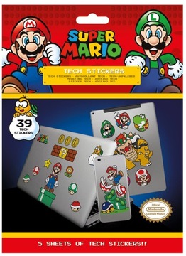 Naklejki 39 szt Super Mario Mushroom na laptopa