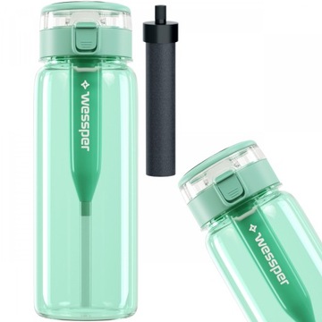 Butelka Filtrująca Wessper ActiveMax Tritan 0,68l mięta + 1x Filtr