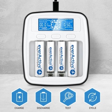 ЗАРЯДНОЕ УСТРОЙСТВО ДЛЯ АККУМУЛЯТОРОВ AA AAA R3 R6 USB-C FAST SMALL