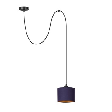 LAMPA WISZĄCA PAJĄK POJEDYNCZY ABAŻUR TKANINA LED