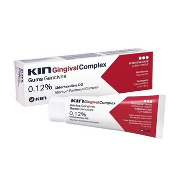 KIN GINGIVAL COMPLEX PASTA 75 ML CHOROBY DZIĄSEŁ PRZYZĘBIA AFTY PLEŚNIAWKI