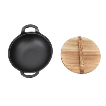 Wok ŻELIWNY duża patelnia potraw dań azjatyckich 20cm