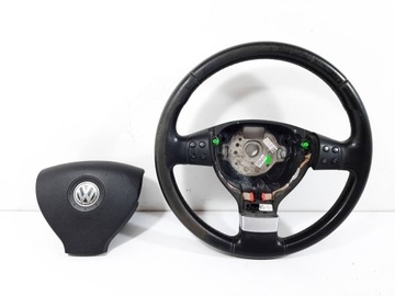 VW GOLF V 5D 07R KIEROWNICA SKORA MULTIFUNKCJA AIRBAG 1Q0419091 1K0880201BT