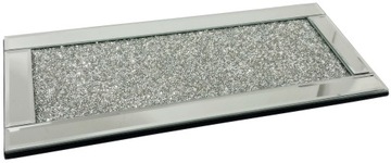 TACA SZKLANA PROSTOKĄTNA SREBRNA GLAMOUR KRYSZTAŁY TYC-Y