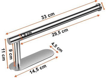 ДЕРЖАТЕЛЬ ДЛЯ БУМАЖНЫХ ПОЛОТЕНЦЕВ, ФОЛЬГИ, КУХОННАЯ ВЕШАЛКА, СЕРЕБРЯНЫЙ КЛЕЙК