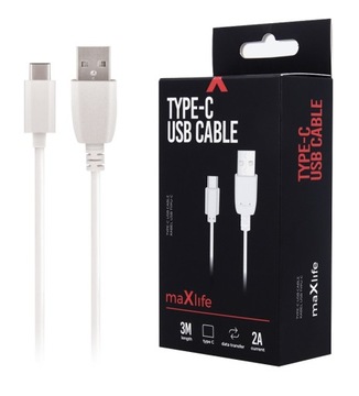 Długi Kabel USB C 3m Ładowarki Telefonu Ładowania