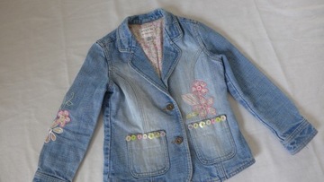 NEXT MARYNARKA JEANSOWA KWIATKI 110-116