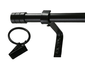 KARNISZ POJEDYNCZY ŻABKI METAL CZARNY MODERN 260cm