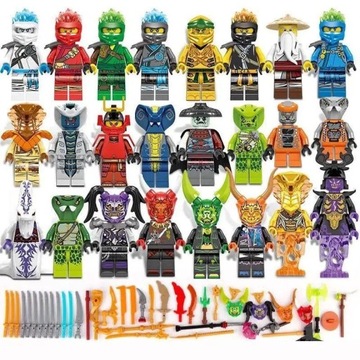 ZESTAW FIGUREK NINJAGO 24 SZT. KLOCKI AKCESORIA