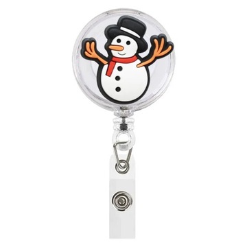 1 PCS Christmas Tree Ball Snow Man Santa Claus Retractable Pull Badge Reel