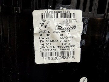 BMW 3 E90 FACELIFT 08-11 PŘÍSTROJOVÁ DESKA BUDÍKY 9220963