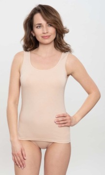 WADIMA 10277 ФУТБОЛКА ТОП, широкие ЛЯМКИ, ХЛОПКОВАЯ ВИСКОЗА, бежевый L/40