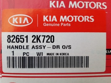 KIA SOUL KLIKA VNĚJŠÍ DVEŘE PŘEDNÍCH L/P 82651-2K720