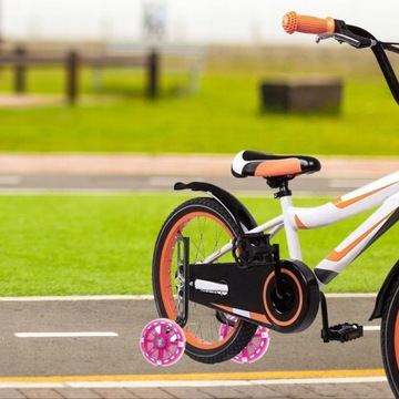 KÓŁKA PODPOROWE BOCZNE DO ROWERU 12-20' LED RÓŻOWE