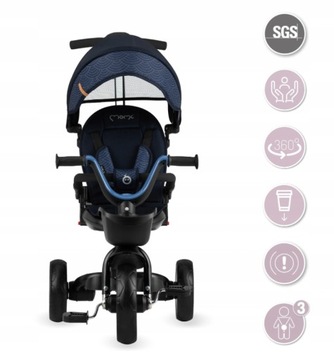 Трехколесный велосипед 5-в-1 MoMi INVIDIA ПОВОРОТНАЯ НА 360° СУМКА-КОРЗИНА АКСЕССУАРОВ