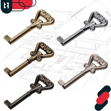 Установите 5x ключ 7 см клавиши плеча ретро плеча медная декоративная мебель