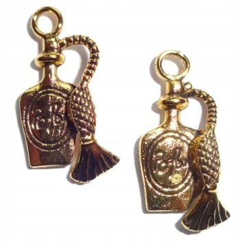 ZAWIESZKI CHARMS ZŁOTE PERFUMY 3d 5szt ZAWIESZKA PRZYWIESZKA WISIOREK META