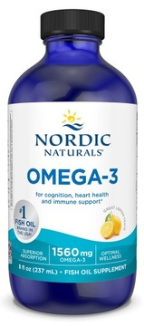 Nordic Naturals OMEGA-3 smak Cytrynowy KWASY OMEGA 3 EPA DHA 1560mg 237ml