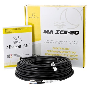 PRZEWÓD GRZEJNY KABEL GRZEWCZY PRZECIWOBLODZENIOWY ICE-20W/M | 800W | 40M
