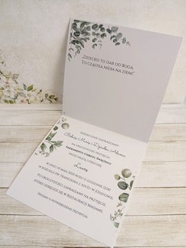 Zaproszenia na Chrzest Święty BOHO Personalizowane Koperta RĘKODZIĘŁO