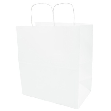 Torba papierowa eko biała 30,5x17x34 - 100 szt.