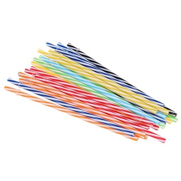 25 многоразовых соломинок с полосками для питья