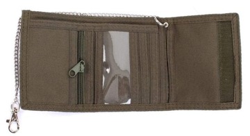 Спортивный кошелек в стиле милитари с прочной застежкой-липучкой Mil-Tec и оливковой цепочкой.