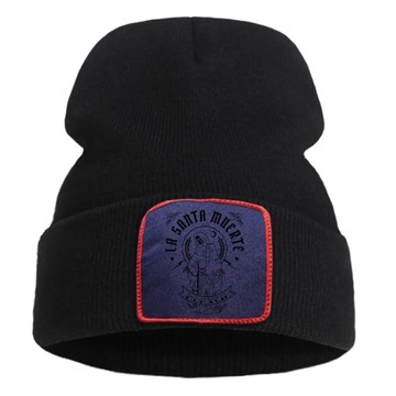 Готическая балаклава унисекс с принтами La Santa Muerte Mcmxch Grim Reaper