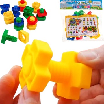 Klocki Konstrukcyjne Edukacyjne | Śruby Montessori