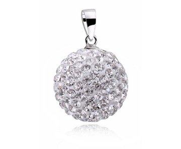 ZAWIESZKA BIAŁA KULKA SWAROVSKI DISCO CRISTAL 14MM