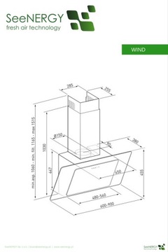 SeeNERGY Wind 90 bl кухонная вытяжка