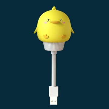 Кавайный ночник с пультом дистанционного управления, украшения, разноцветный желтый утенок