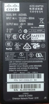 Оригинальный блок питания Cisco EADP-18MB, 48В 0,38А, 5,5*2,5