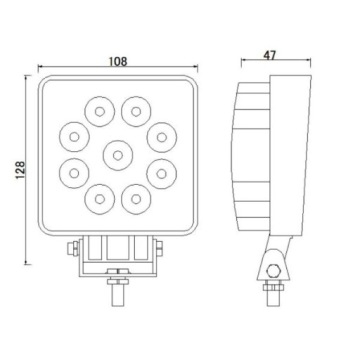 1280Lm, Licht ROBOCZA SZPERACZ Nebelscheinwerfer KWADRATOWY 9 LED 4m Schlauch 1280Lm 24W L0077 | thumb 2