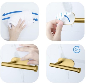 РУЧКА ДЛЯ ТУАЛЕТНОЙ БУМАГИ САМОКЛЕЯЩАЯСЯ, ЗОЛОТАЯ, БЕЗ СВЕРЛЕНИЯ, 3М