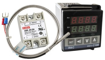 REGULATOR TEMP REX C100 +CZUJ.K+SSR 25DA WĘDZARNIA