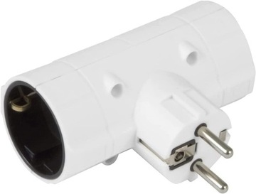 3207 – Adapter Schuko 2 VIAS naziemny 250 A biały blister