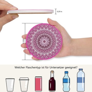 НАБОР КЕРАМИЧЕСКИХ ПРОБКОВЫХ ПОДДЕРЖОК ДЛЯ КОФЕ MANDALA 8 ШТ.