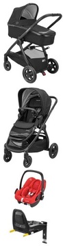 Wózek Maxi Cosi Adorra + Gondola Oria 4w1 CZARNY