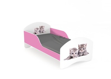 Детская кровать LEO2 140х70 белый и розовый