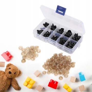 БЕЗОПАСНЫЕ ГЛАЗА ДЛЯ ИГРУШЕЧНЫХ ТАСЛИНОВ 100 шт. 5 размеров ЧЕХОЛ ДЛЯ ГЛАЗ И НОСОВ