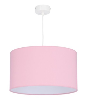 LAMPA WISZĄCA SUFITOWA ŻYRANDOL ABAŻUR RÓŻOWY