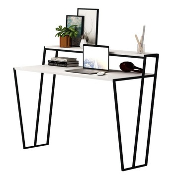 BIURKO BIAŁE KOMPUTEROWE LOFT INDUSTRIALNE 123 CM BIUROWE Nowoczesny Styl