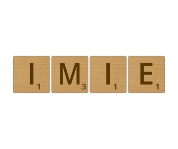 IMIE OZDOBA LITERY XXL cm sklejka jak scrable