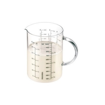 Стеклянная емкость с мерным стаканчиком - емкость 1 литр | ТЕСКОМА