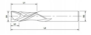 Компрессионный резак VHM для фанеры 10 x 42 x 90
