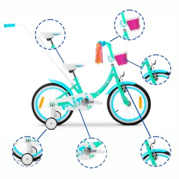 ДЕТСКИЙ ВЕЛОСИПЕД 14 ДЮЙМОВ TABOU MINI АЛЮМИНИЕВЫЙ ДЛЯ ДЕВОЧЕК ЛЕГКИЙ