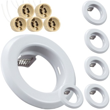 5x OPRAWKA SUFITOWA METALOWA DO ŻARÓWEK LED+GU10