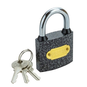 ЧУГУННЫЙ НАВЕСНОЙ ЗАМОК 48 мм, 3 КЛЮЧА, САМОЗАКРЫВАЮЩИЙСЯ